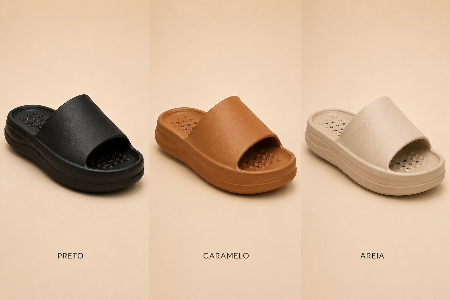 Coleção ANUVO — Preto, Caramelo e Areia